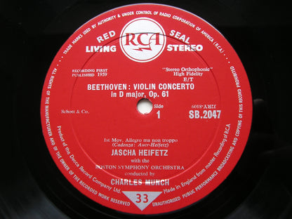 BEETHOVEN: VIOLIN CONCERTO     HEIFETZ / BOSTON SYMPHONY / MUNCH     SB 2047
