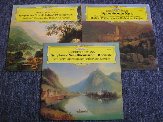 SCHUMANN: THE FOUR SYMPHONIES / OVERTURE, SCHERZO & FINALE Op. 52      KARAJAN / BERLIN PHILHARMONIC  3LP