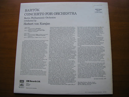 BARTOK: CONCERTO FOR ORCHESTRA     KARAJAN / BERLIN PHILHARMONIC    ASD 3046