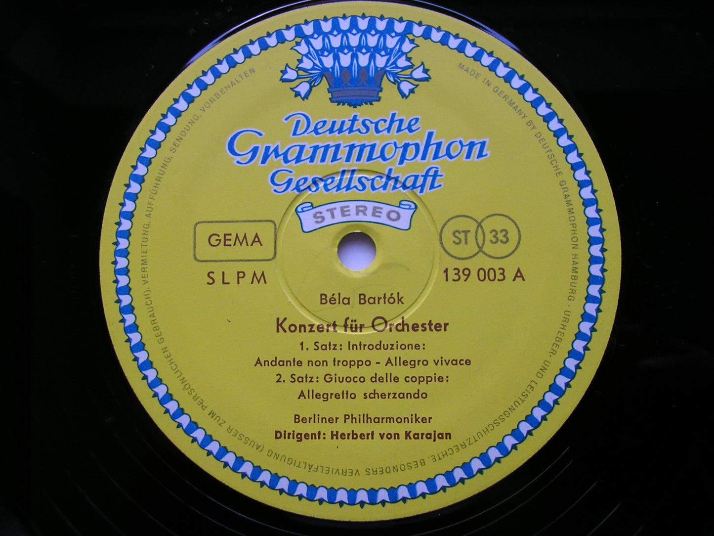 BARTOK: CONCERTO FOR ORCHESTRA      KARAJAN / BERLIN PHILHARMONIC     139 003