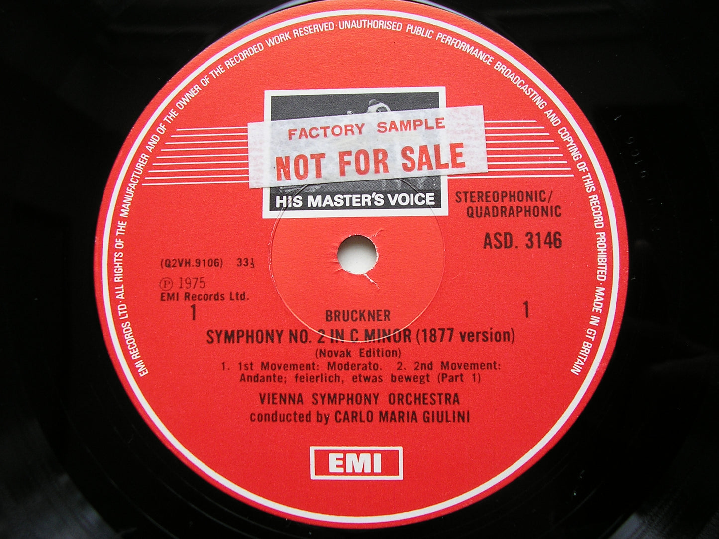 BRUCKNER: SYMPHONY No. 2     GIULINI / VIENNA SYMPHONY      ASD 3146