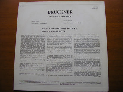 BRUCKNER: SYMPHONY No. 2      HAITINK / CONCERTGEBOUW ORCHESTRA      SAL 3785