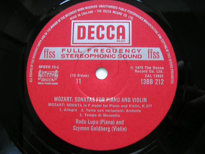 MOZART: SONATAS FOR PIANO & VIOLIN      RADU LUPU / SZYMON GOLDBERG     13 BB 207/12