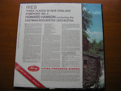 IVES: THREE PLACES IN NEW ENGLAND / SYMPHONY No. 3    HANSON / EASTMAN - ROCHESTER ORCHESTRA    SR 90149