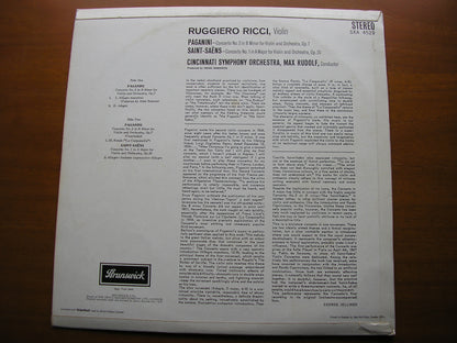 PAGANINI: VIOLIN CONCERTO No. 2 / SAINT-SAENS: VIOLIN CONCERTO No. 1      RICCI / CINCINNATI SYMPHONY / RUDOLF    SXA 4529