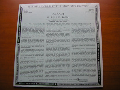 ADAM: GISELLE     PARIS CONSERVATOIRE ORCHESTRA / MARTINON    CS 6098