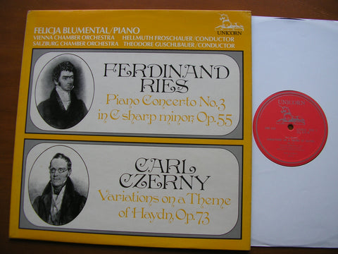 RIES: PIANO CONCERTO No. 3 / CZERNY: HAYDN VARIATIONS Op. 73    BLUMENTAL / SALZBURG & VIENNA CHAMBER ORCHESTRAS / FROSCHAUER      UNS 235