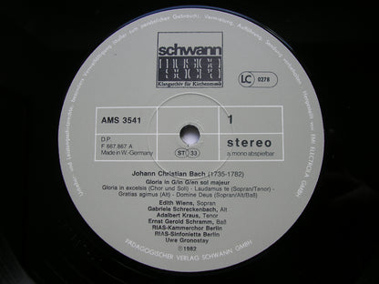 JC BACH: GLORIA in G     SOLOISTS / BERLIN RADIO SYMPHONY / GRONOSTAY     AMS 3541