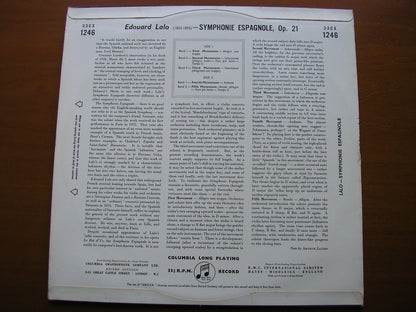 LALO: SYMPHONIE ESPAGNOLE     OISTRAKH / PHILHARMONIA / MARTINON    33CX 1246