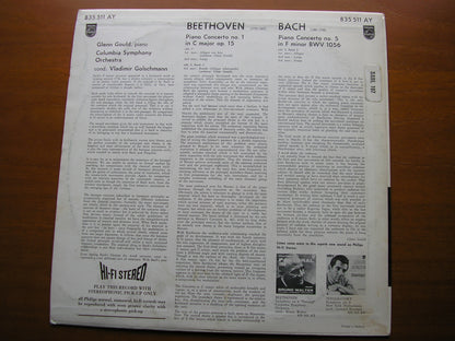BEETHOVEN: PIANO CONCERTO No. 1 / BACH: PIANO CONCERTO No. 5     GOULD / COLUMBIA SYMPHONY / GOLSCHMANN     SABL 107