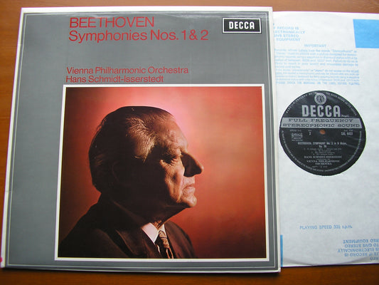 BEETHOVEN: SYMPHONIES 1 & 2 HANS SCHMIDT- ISSERSTEDT / VIENNA PHILHARMONIC ORCHESTRA   SXL 6437