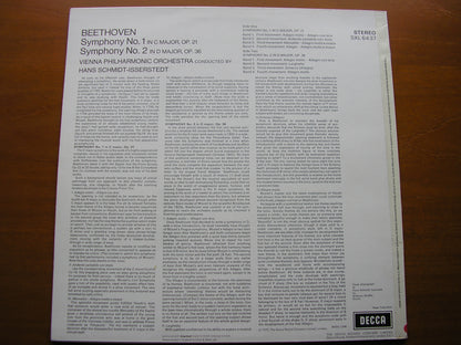 BEETHOVEN: SYMPHONIES 1 & 2 HANS SCHMIDT- ISSERSTEDT / VIENNA PHILHARMONIC ORCHESTRA   SXL 6437