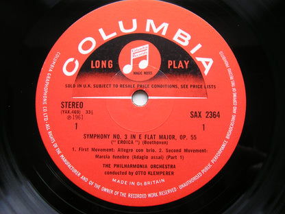 SAX 2364  BEETHOVEN: SYMPHONY No. 3 'Eroica'      KLEMPERER / PHILHARMONIA