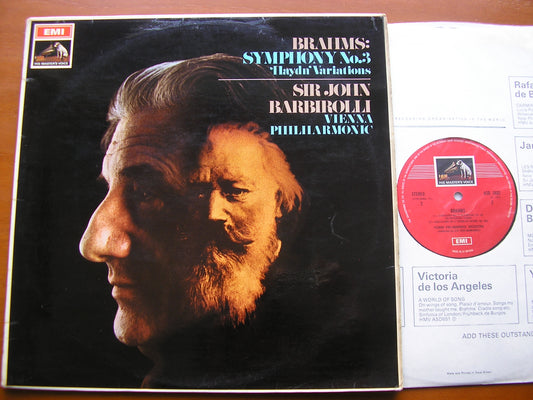 BRAHMS: SYMPHONY No. 3 / HAYDN VARIATIONS    BARBIROLLI / VIENNA PHILHARMONIC   ASD 2432