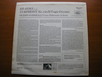 BRAHMS: SYMPHONY No. 2 / TRAGIC OVERTURE    KLEMPERER / PHILHARMONIA    ASD 2421