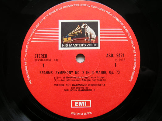 BRAHMS: SYMPHONY No. 2 / TRAGIC OVERTURE    KLEMPERER / PHILHARMONIA    ASD 2421