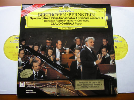 BEETHOVEN: SYMPHONY No. 5 / PIANO CONCERTO No. 4 / LEONORA No. 3    ARRAU / BAVARIAN RADIO SYMPHONY / BERNSTEIN     2721 153
