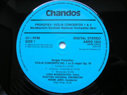 PROKOFIEV: THE TWO VIOLIN CONCERTOS   MORDKOVITCH / SCOTTISH NATIONAL ORCHESTRA / JARVI    ABRD 1354