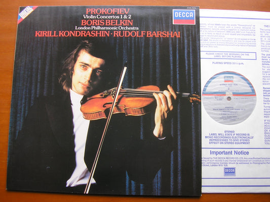 PROKOFIEV: THE TWO VIOLIN CONCERTOS      BELKIN / LONDON PHILHARMONIC / BARSHAI / KONDRASHIN    SXDL 7579