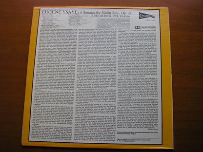 YSAYE: SIX SONATAS FOR SOLO VIOLIN    RUGGIERO RICCI    QCE 31085