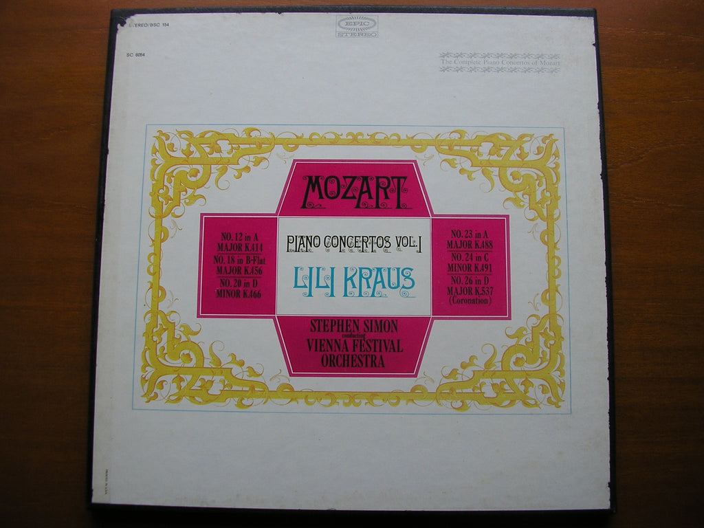 MOZART: SIX PIANO CONCERTOS LILI KRAUS / VIENNA FESTIVAL ORCHESTRA