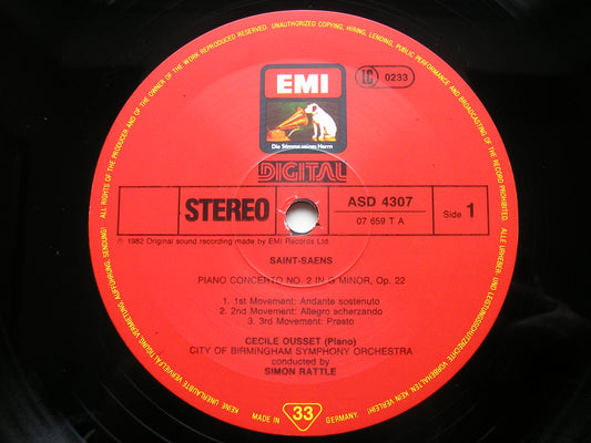 SAINT-SAENS: PIANO CONCERTO No. 2 / LISZT: PIANO CONCERTO No. 1    OUSSET / CITY OF BIRMINGHAM SYMPHONY / RATTLE     ASD 4307