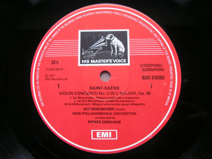 SAINT-SAENS: THE THREE VIOLIN CONCERTOS / HAVANAISE / INTRODUCTION & RONDO   ULF HOELSCHER / NEW PHILHARMONIA / PIERRE DERVAUX   SLS 5103