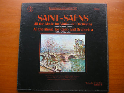 SAINT-SAENS: ALL THE WORKS FOR VIOLIN & ORCHESTRA / CELLO & ORCHESTRA    RUGGIERO RICCI / LASZLO VARGA / FROMENT / PETERS / CAO     QSVBX 5134