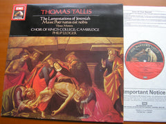 TALLIS: THE LAMENTATIONS OF JEREMIAH / MASS Puer natus est nobis    CHOIR OF KING'S COLLEGE / LEDGER    ASD 4285