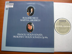 FRANCK: VIOLIN SONATA / PROKOFIEV: VIOLIN SONATA     RUGGIERO RICCI / MARTHA ARGERICH    ETC 1038