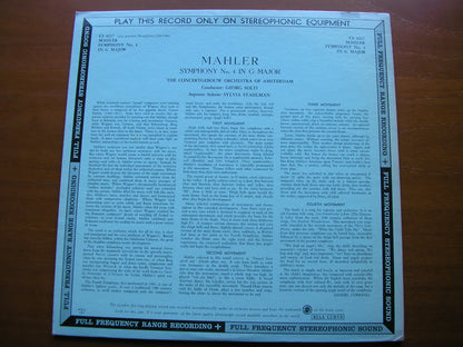 MAHLER: SYMPHONY No. 4     SYLVIA STAHLMAN / CONCERTGEBOUW ORCHESTRA / SOLTI     CS 6217