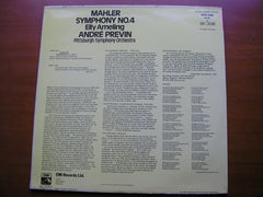 MAHLER: SYMPHONY No. 4    ELLY AMELING / PITTSBURGH SYMPHONY ORCHESTRA / ANDRE PREVIN     ASD 3783