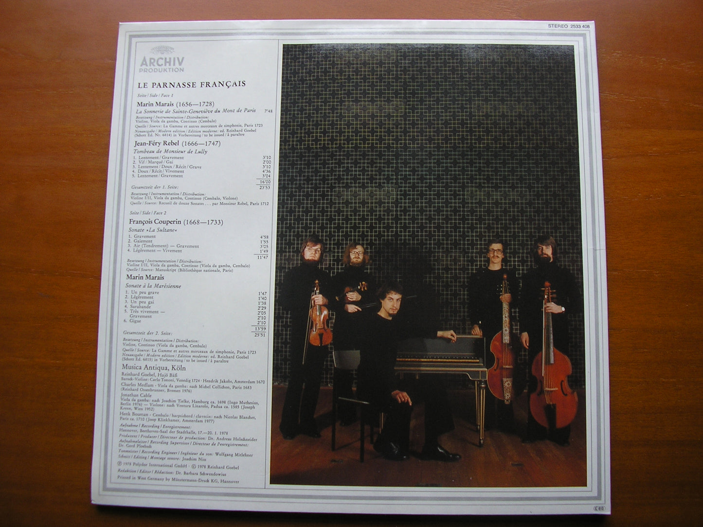 LE PARNASSE FRANCAIS    MUSICA ANTIQUA COLOGNE / REINHARD GOEBEL    2533 408