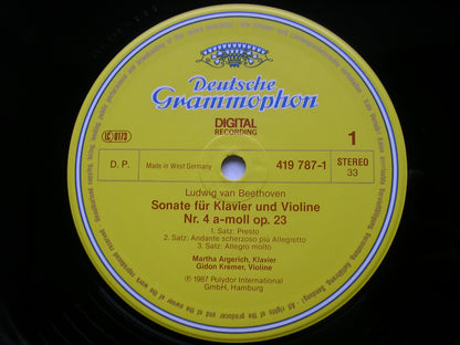 BEETHOVEN: VIOLIN SONATAS Nos. 4 & 5     GIDON KREMER / MARTHA ARGERICH      419 787