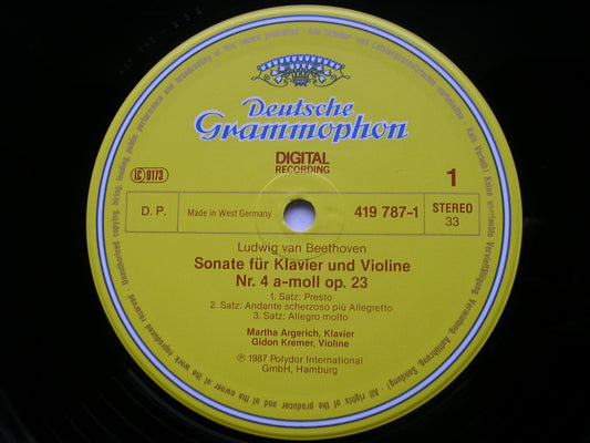 BEETHOVEN: VIOLIN SONATAS Nos. 4 & 5     GIDON KREMER / MARTHA ARGERICH      419 787