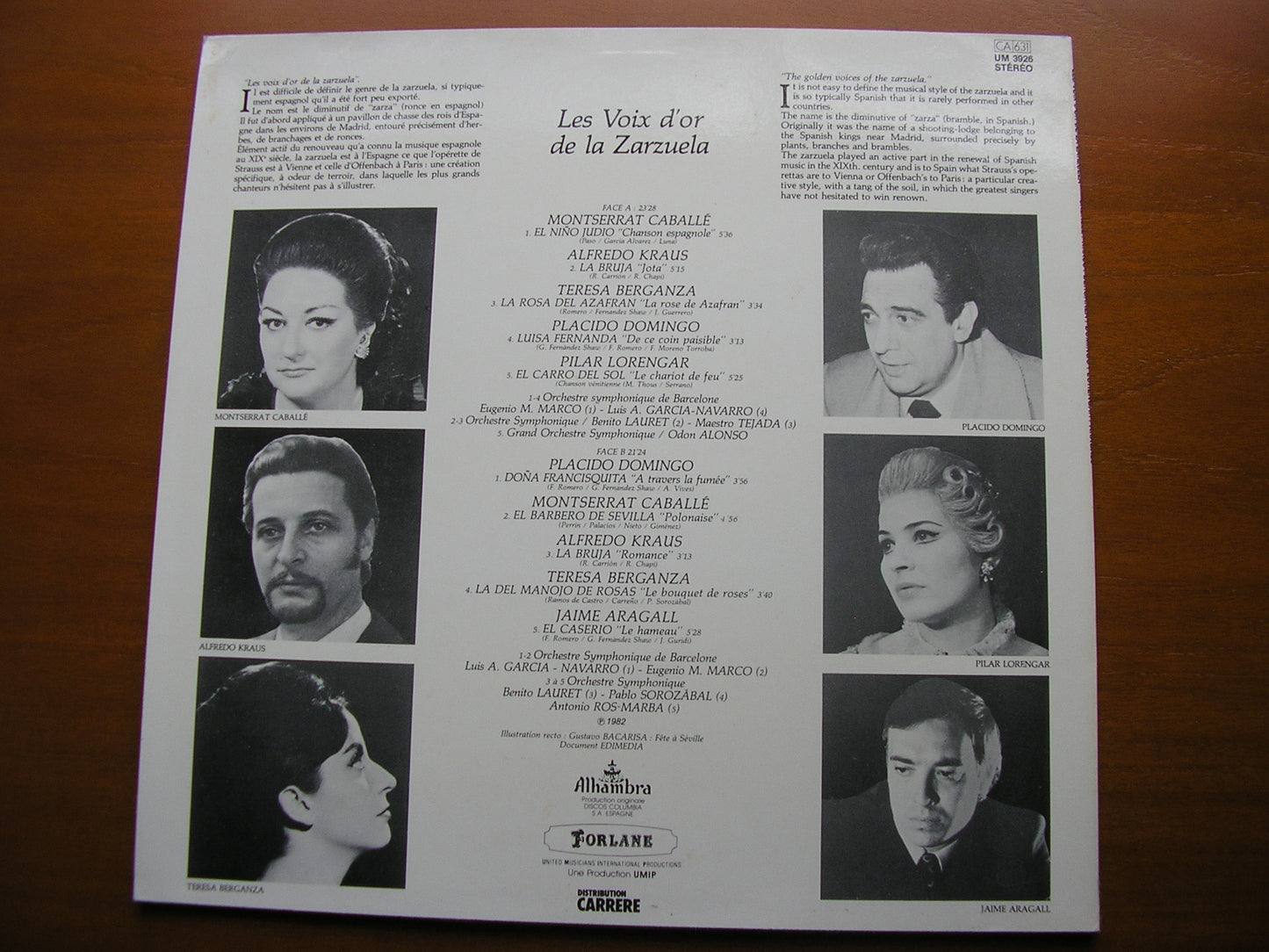 THE GOLDEN VOICES OF ZARZUELA    CABALLE / BERGANZA / LORENGAR / KRAUS / DOMINGO / ARAGALL     UM 3926