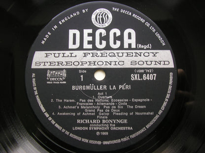 BURGMULLER: LA PERI  (complete ballet 1843)       BONYNGE / LONDON SYMPHONY     SXL 6407
