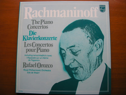 RACHMANINOV: THE FOUR PIANO CONCERTOS / RHAPSODY     OROZCO / ROYAL PHILHARMONIC / DE WAART    3LP    6747 397