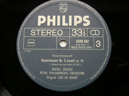 RACHMANINOV: THE FOUR PIANO CONCERTOS / RHAPSODY     OROZCO / ROYAL PHILHARMONIC / DE WAART    3LP    6747 397