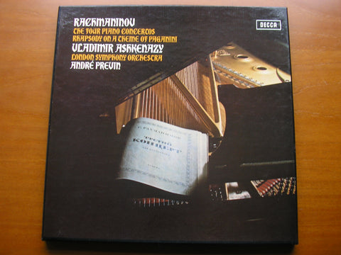 RACHMANINOV: THE FOUR PIANO CONCERTOS / RHAPSODY      ASHKENAZY / LONDON SYMPHONY / PREVIN     SXLF 6565 - 7