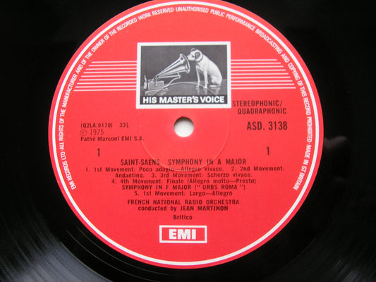 SAINT-SAENS: THE FIVE SYMPHONIES     MARTINON / FRENCH NATIONAL RADIO ORCHESTRA    3LP