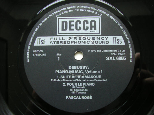 DEBUSSY: SOLO PIANO MUSIC Volumes 1 - 3    PASCAL ROGE    3 LP    SXL 6855 / 6928 / 6957