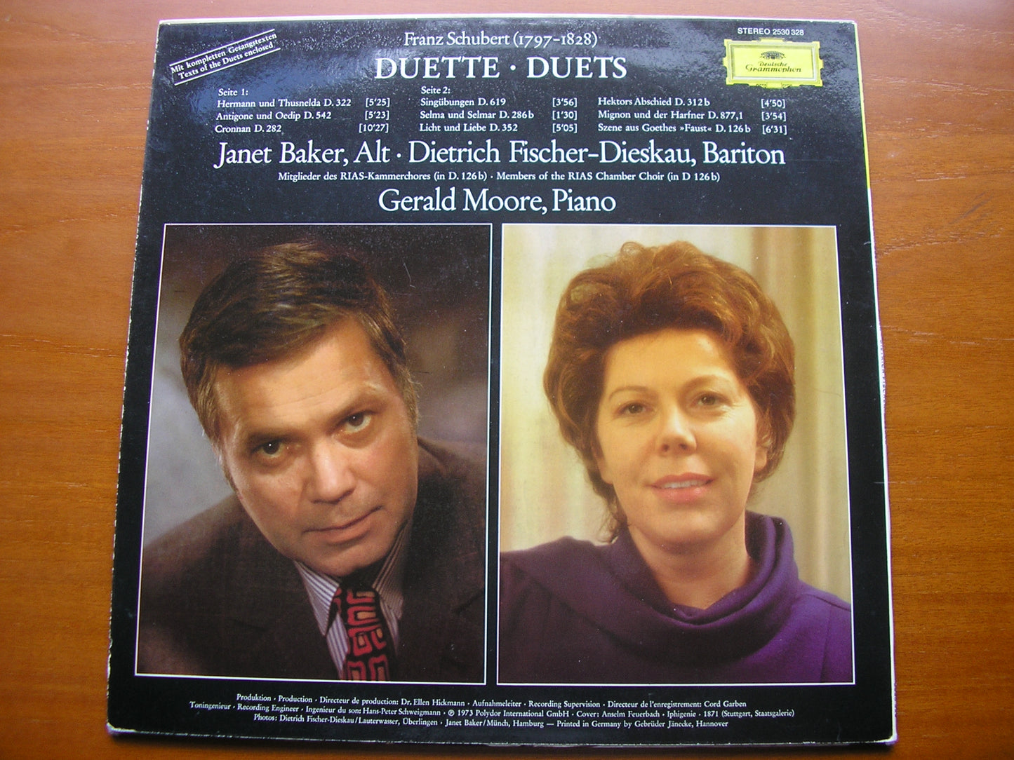 SCHUBERT: DUETS JANET BAKER / DIETRICH FISCHER-DIESKAU / GERALD MOORE 2530 328