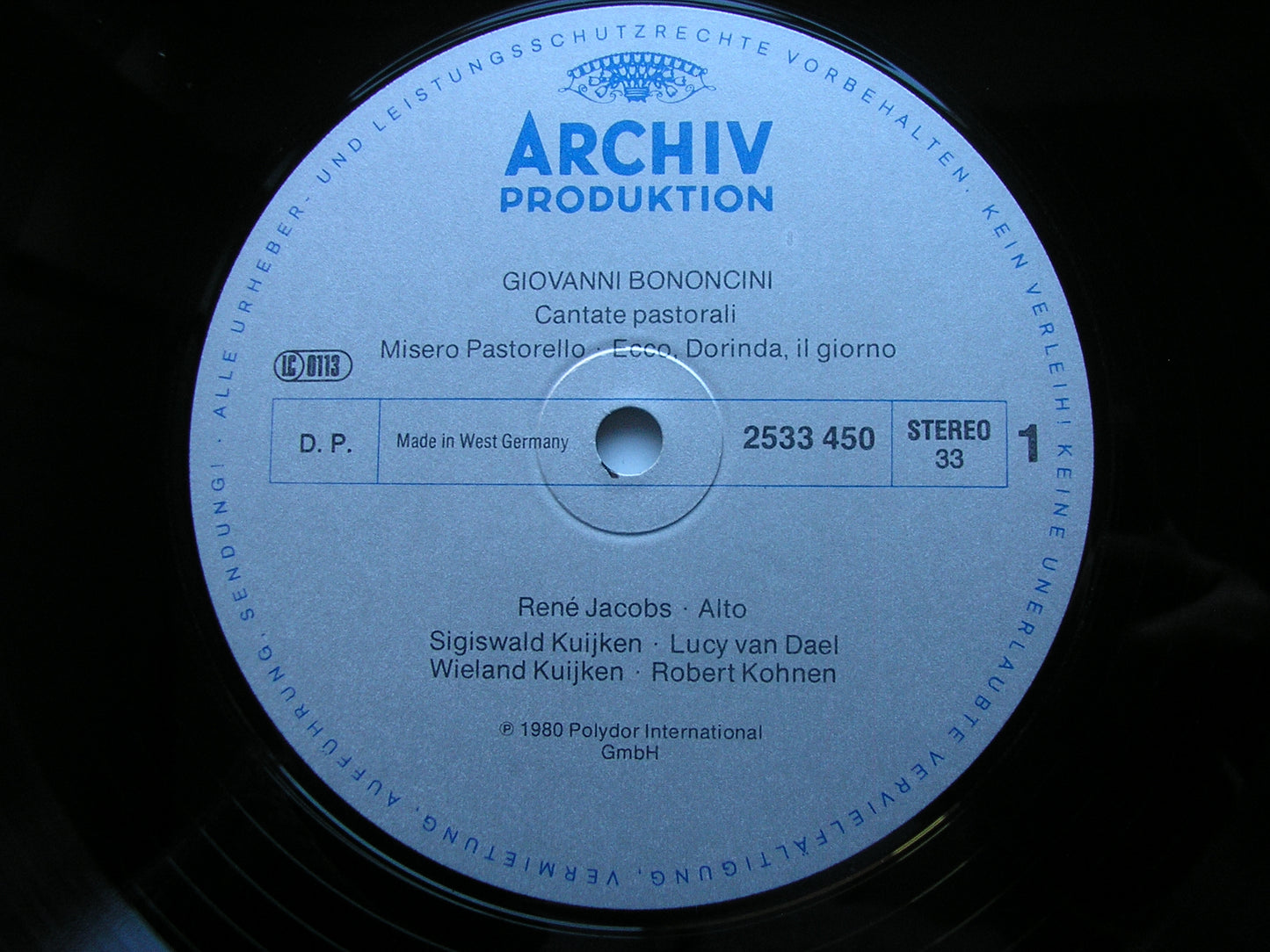 BONONCINI: CANTATE PASTORALI     JACOBS / KUIJKEN / VAN DAEL / KOHNEN / KIUJKEN    2533 450