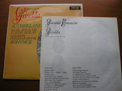 BONONCINI: GRISELDA     SUTHERLAND / ELKINS / SINCLAIR / MALAS / LONDON PHILHARMONIC ORCHESTRA / BONYNGE    SET 352