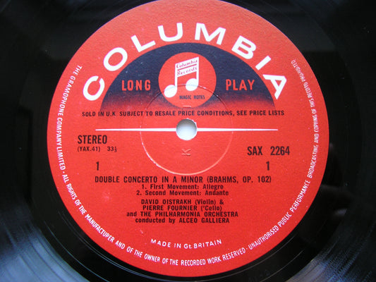 SAX 2264  BRAHMS: DOUBLE CONCERTO / TRAGIC OVERTURE     OISTRAKH / FOURNIER / PHILHARMONIA / GALLIERA