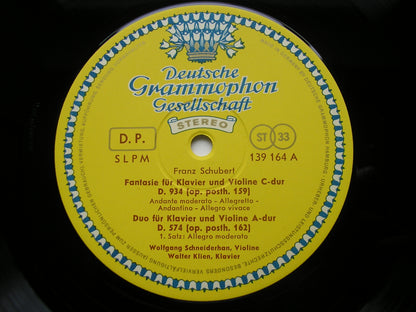 SCHUBERT: FANTASIE in C D934 / DUO in A D574 / RONDO in B D895      SCHNEIDERHAN / KLEIN     139 164