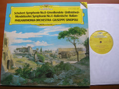 MENDELSSOHN: SYMPHONY No. 4 / SCHUBERT: SYMPHONY No. 8     SINOPOLI / PHILHARMONIA   410 862