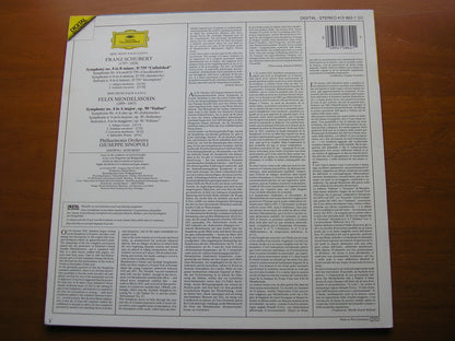 MENDELSSOHN: SYMPHONY No. 4 / SCHUBERT: SYMPHONY No. 8     SINOPOLI / PHILHARMONIA   410 862