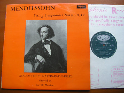 MENDELSSOHN: STRING SYMPHONIES Nos. 9 / 10 / 12    MARRINER / ASMIF    ZRG 5467